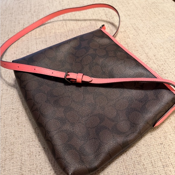 Coach Signature Brown and Pink Crossbody Bag - Picture 7 of 7